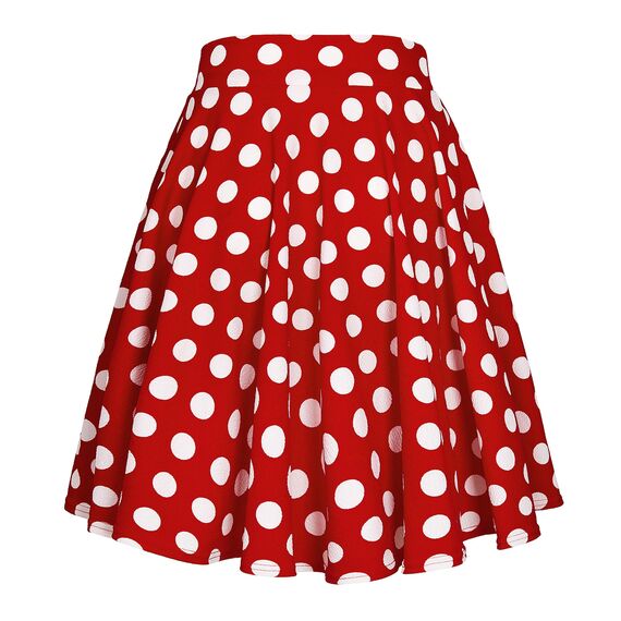 Damen Elegante Elastische Taille Ausgestellte A-Linie Midi Rock Basic Uniform Plissee Skater Röcke(M, 3)