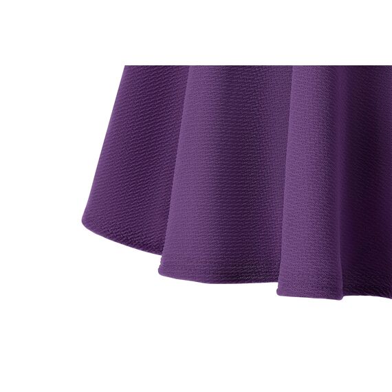 Damen Elegante Elastische Taille Ausgestellte A-Linie Midi Rock Basic Uniform Plissee Skater Röcke(L, Dunkelviolett)