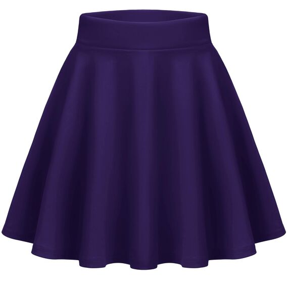Zeagoo Röcke für Damen Höhe Taile Mini Rock Basic Vielseitige Skater Rock A-Linie Mädchen Röcke Lila XXL