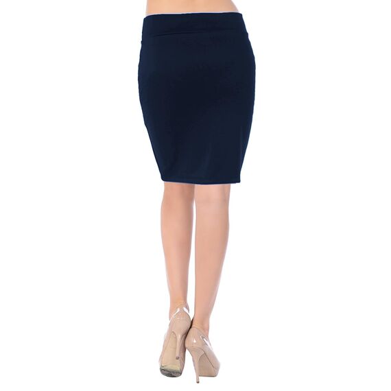 Van Der Rich ® - Kurzer, Enger Rock Gummizug in der Taille - Damen (Marine, XL-XXL)