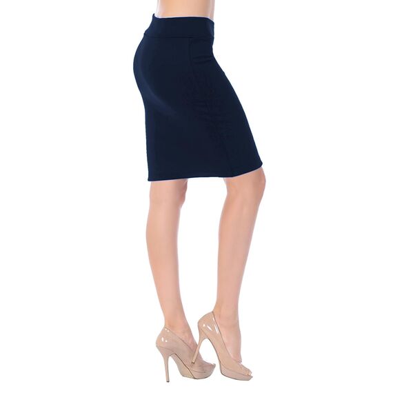 Van Der Rich ® - Kurzer, Enger Rock Gummizug in der Taille - Damen (Marine, L-XL)