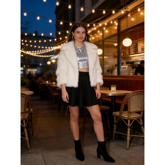 DRESSTELLS Rock Damen Knielang Kurz Skater Rock A-Linie Hohe Taille Minirock Silvesteroutfit Anime Faltenrock Karneval Tennis Rock Black-Midi M