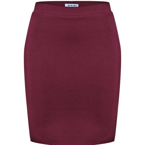 Van Der Rich ® - Kurzer, Enger Rock Gummizug in der Taille - Damen (Bordeaux, L-XL)