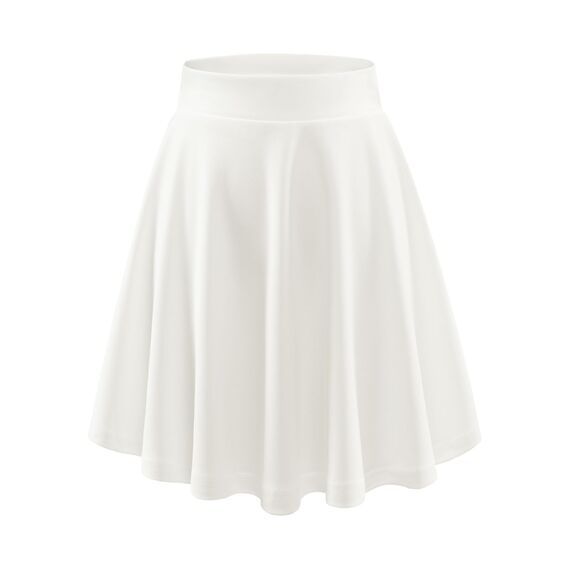 DRESSTELLS Rock Damen Knielang Weiß A-Linie Hohe Taille Midirock Silvesteroutfit Anime Faltenrock Karneval Tennis Rock White-Midi S