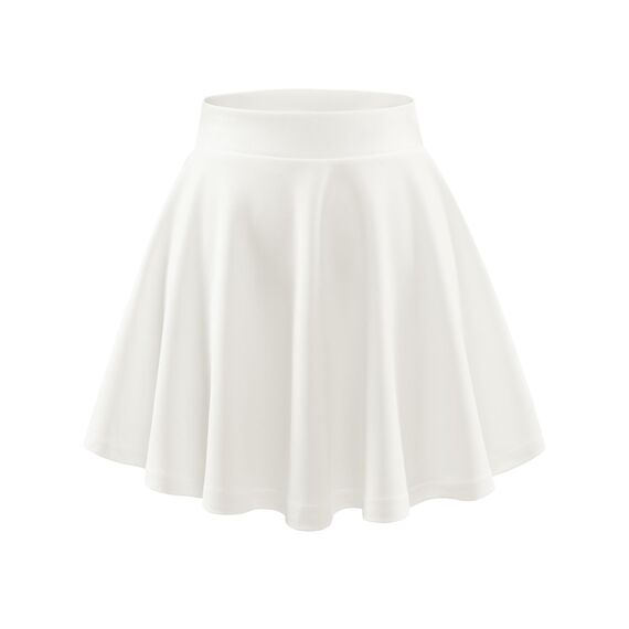 DRESSTELLS Rock Damen Weiß Kurz Skater Rock A-Linie Hohe Taille Minirock Silvesteroutfit Anime Faltenrock Karneval Tennis Rock White S