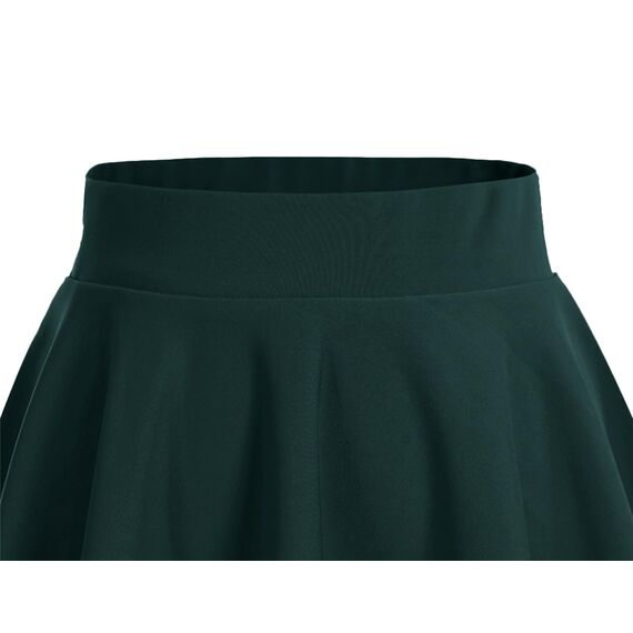 DRESSTELLS Rock Damen Kurz Skater Rock A-Linie Hohe Taille Dunkelgrün Minirock Silvesteroutfit Anime Faltenrock Karneval Tennis Rock Dark Green L