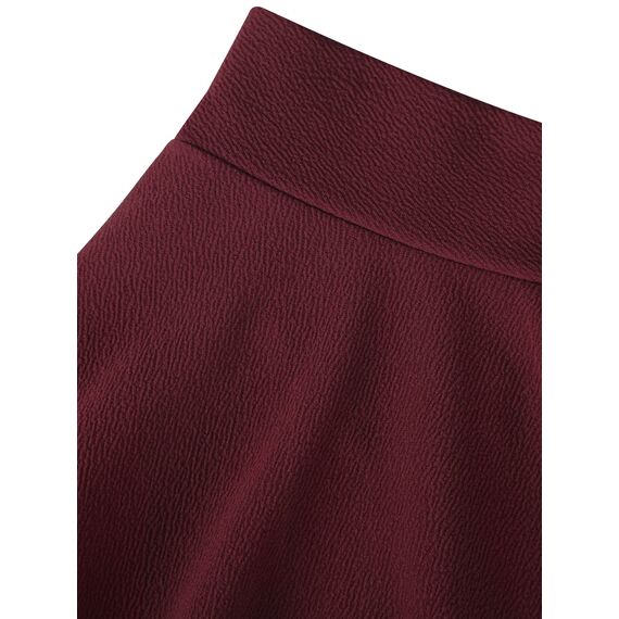 DJT Damen Mädchen Basic Solid Dehnbaren Informell Mini Skater Rock mit Shorts Jujube X-Small