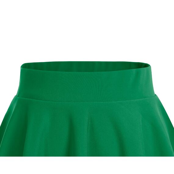 DRESSTELLS Rock Damen Grün Kurz Skater Rock A-Linie Hohe Taille Minirock Silvesteroutfit Anime Faltenrock Karneval Tennis Rock Green L