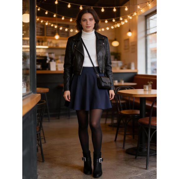 DRESSTELLS Rock Damen Kurz Skater Rock A-Linie Hohe Taille Blau Minirock Silvesteroutfit Anime Faltenrock Karneval Tennis Rock Navy L