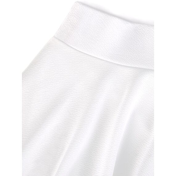 DJT Damen Mädchen Basic Solid Dehnbaren Informell Mini Skater Rock mit Shorts Weiß Small