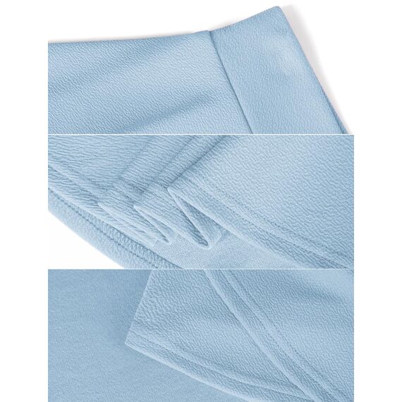 DJT Damen Mädchen Basic Solid Dehnbaren Informell Mini Skater Rock mit Shorts Hellblau Small