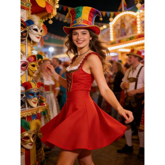 DRESSTELLS Rock Damen Rot Kurz Skater Rock A-Linie Hohe Taille Roter Minirock Silvesteroutfit Anime Faltenrock Karneval Tennis Rock Red L