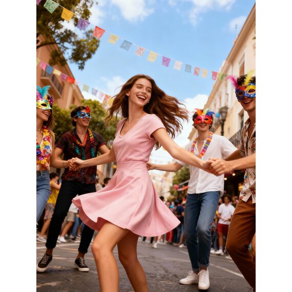 DRESSTELLS Rock Damen Kurz Skater Rock A-Linie Hohe Taille Minirock Silvesteroutfit Anime Faltenrock Karneval Tennis Rock Fuschia M