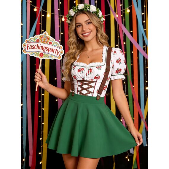 DRESSTELLS Rock Damen Grün Kurz Skater Rock A-Linie Hohe Taille Minirock Silvesteroutfit Anime Faltenrock Karneval Tennis Rock Green XL