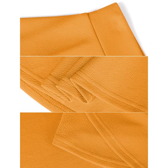 DJT Damen Mädchen Basic Solid Dehnbaren Informell Mini Skater Rock mit Shorts Gelb X-Small