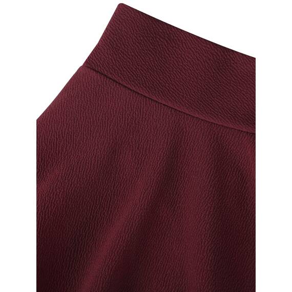 DJT Damen Mädchen Basic Solid Dehnbaren Informell Mini Skater Rock mit Shorts Jujube 3X-Large