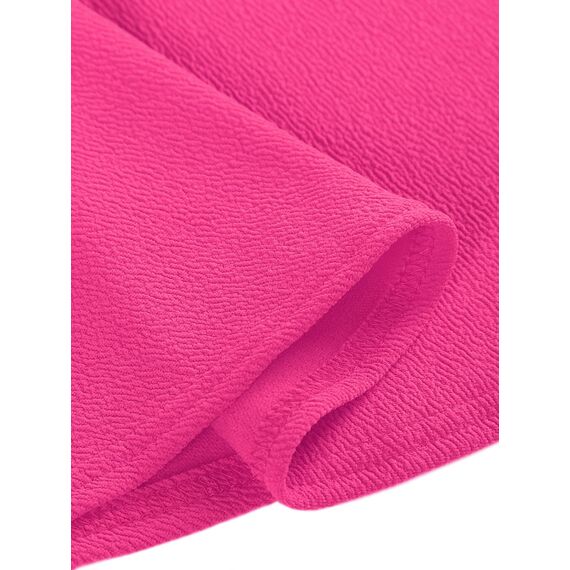 DJT Damen Mädchen Basic Solid Dehnbaren Informell Mini Skater Rock mit Shorts Magenta X-Large