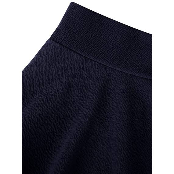 DJT Damen Mädchen Basic Solid Dehnbaren Informell Mini Skater Rock mit Shorts Marine XXL