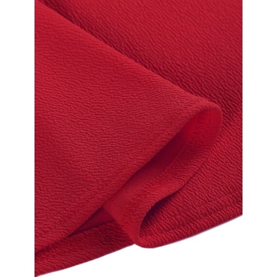 DJT Damen Mädchen Basic Solid Dehnbaren Informell Mini Skater Rock mit Shorts Rot X-Large