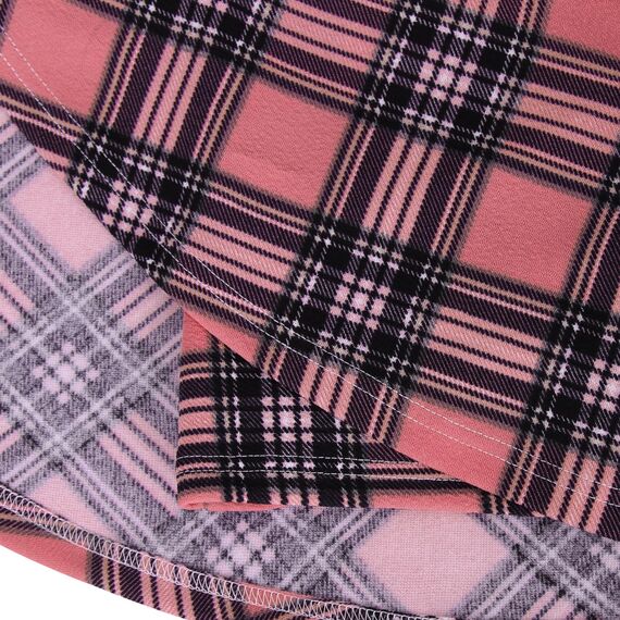 DJT Damen Mädchen Basic Solid Dehnbaren Informell Mini Skater Rock mit Shorts Korallenrosa Kariert X-Large