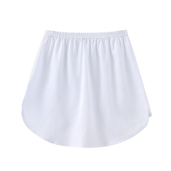 Girstunm Women's Shirt Extender for Women Adjustable Layered Fake Top Lower Sweep Shirt Half Length Mini Skirt for Girls Weiß S