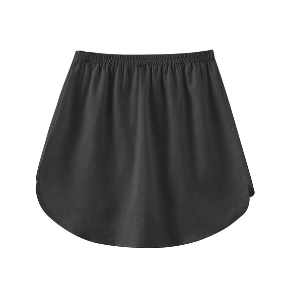 Girstunm Women's Shirt Extender for Women 2Pcs Adjustable Layered Fake Top Lower Sweep Shirt Half Length Mini Skirt for Girls Schwarz S