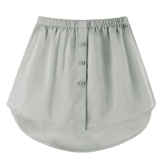 Girstunm Women's Shirt Extender for Women Adjustable Layered Fake Top Lower Sweep Shirt Half Length Mini Skirt for Girls Grau S