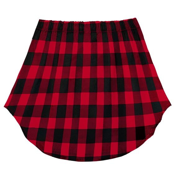 Girstunm Women's Shirt Extender for Women Adjustable Layered Fake Top Lower Sweep Shirt Half Length Mini Skirt for Girls Schwarz Rot Kariert XL