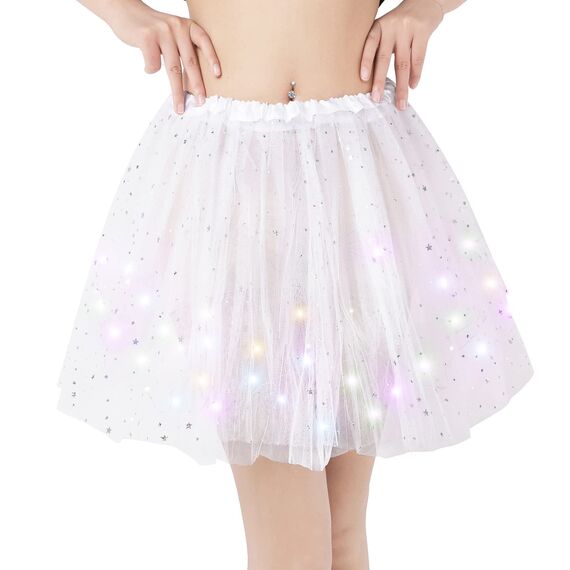 Kefiyis Tüllrock Damen LED Tütü Erwachsene Teenager Tutu Party Ballett Tanzen Fancy Dress Halloween Kostüm
