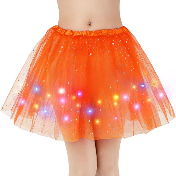 Kefiyis Tüllrock Damen LED Tütü Erwachsene Teenager Tutu Party Ballett Tanzen Fancy Dress Halloween Kostüm