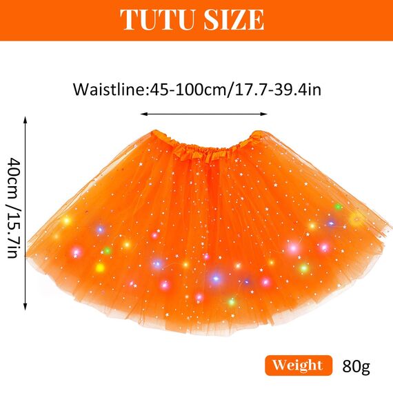 Kefiyis Tüllrock Damen LED Tütü Erwachsene Teenager Tutu Party Ballett Tanzen Fancy Dress Halloween Kostüm