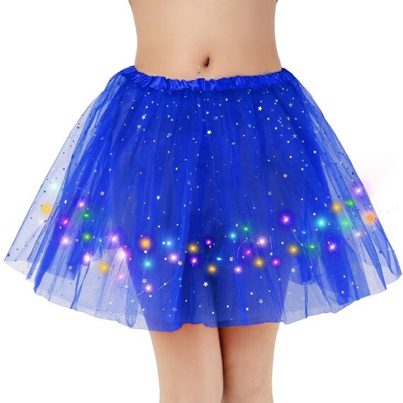 Kefiyis Tüllrock Damen LED Tütü Erwachsene Teenager Tutu Party Ballett Tanzen Fancy Dress Halloween Kostüm