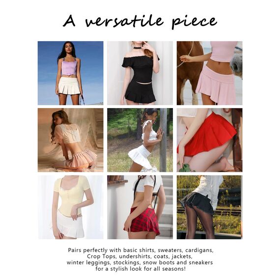 Eisnnu Minirock Damen Elastische Taille Solide Super Kurz Faltenrock Schwarzer Rock Rocklänge 25CM für Cosplay,Club,Halloween Party