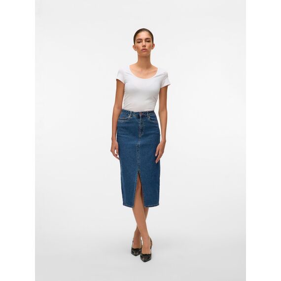 VERO MODA Female Jeansrock VMVERI Hohe Taille Langer Rock