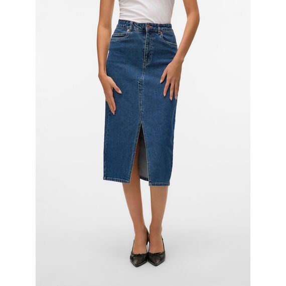 VERO MODA Female Jeansrock VMVERI Hohe Taille Langer Rock