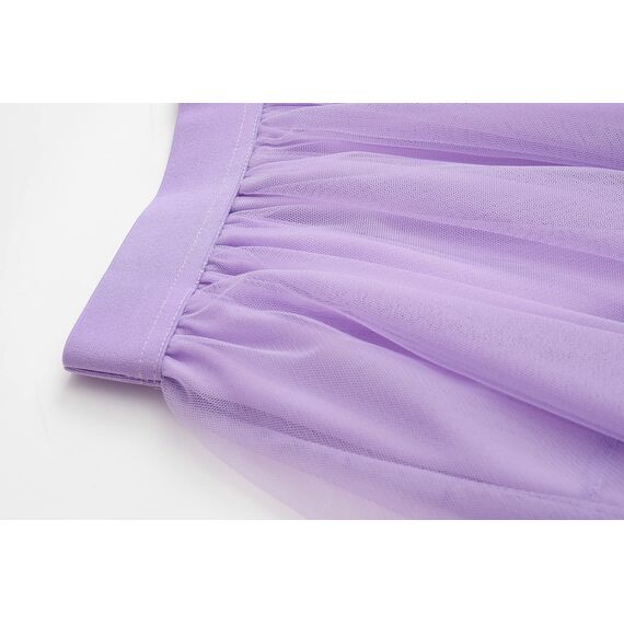 Damen Rock Tüll Unregelmäßig Unterrock Lagenrock Ballett Tutu Abschlussball Party Faltenkleid A-Linie Midirock High Waisted Rock (Lila, Einheitsgröße)