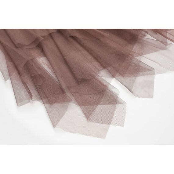 Damen Rock Tüll Unregelmäßig Unterrock Lagenrock Ballett Tutu Abschlussball Party Faltenkleid A-Linie Midirock High Waisted Rock (Braun, Einheitsgröße)