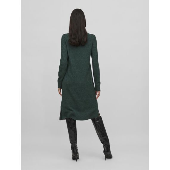 Vila Damen Viril Crew Neck L/S Midi Dress - Noos Kleid, Pineneedle, XS EU
