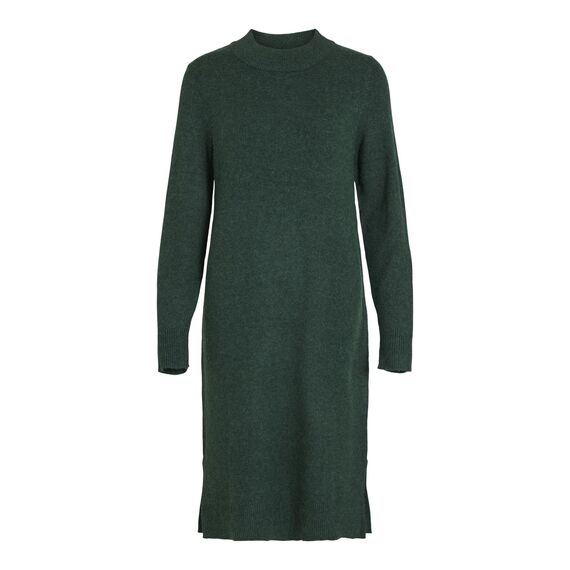 Vila Damen Viril Crew Neck L/S Midi Dress - Noos Kleid, Pineneedle, XS EU