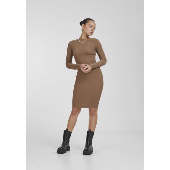 Urban Classics Damen Kleid Ladies Rib Dress darkkhaki 5XL