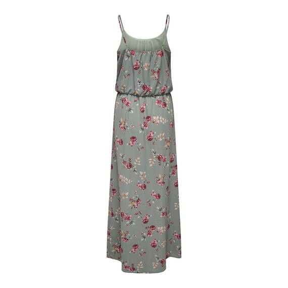 ONLY Damen Onlwinner S/L Maxi Dress Noos Ptm, Chinois Green/Aop:red Roses, 34