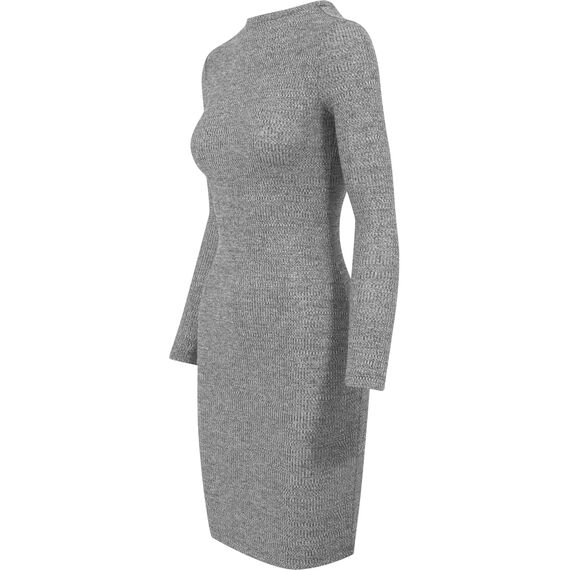 Urban Classics Damen Kleid Ladies Rib Dress, Mini, Gr. 42 (Herstellergröße: XL), Grau (Charcoal 91)