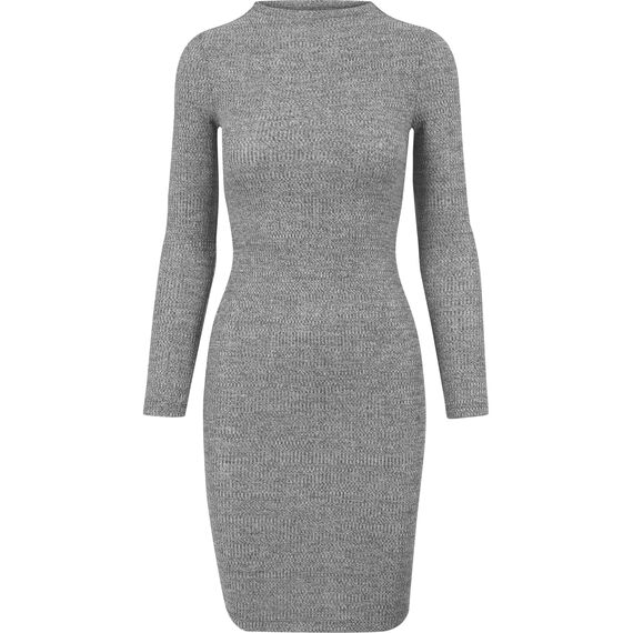 Urban Classics Damen Ladies Rib Dress Kleid, Grau (Charcoal 91), 36 (Herstellergröße: S)
