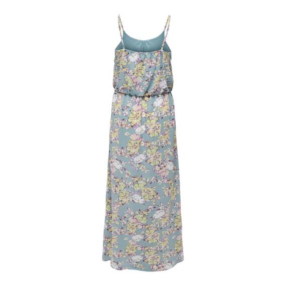 ONLY Damen Onlwinner S/L Maxi Dress Noos Ptm, Stone Blue/AOP:Tea Floral, 34