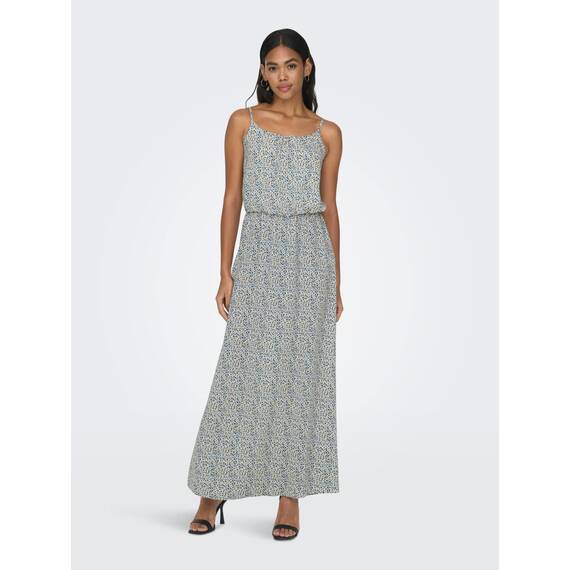 ONLY Damen Onlwinner S/L Maxi Dress Noos Ptm, Cloud Dancer/Aop:tinny Blossom, 36