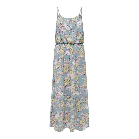 ONLY Damen Onlwinner S/L Maxi Dress Noos Ptm, Stone Blue/AOP:Tea Floral, 40