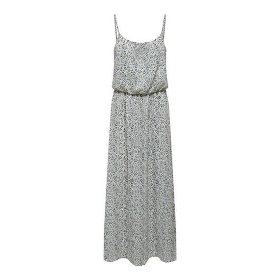 ONLY Damen Onlwinner S/L Maxi Dress Noos Ptm, Cloud Dancer/Aop:tinny Blossom, 36