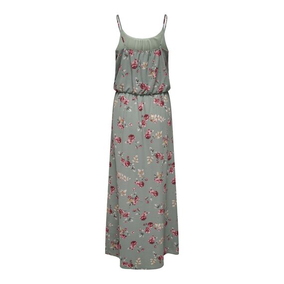 ONLY Damen Onlwinner S/L Maxi Dress Noos Ptm, Chinois Green/Aop:red Roses, 38