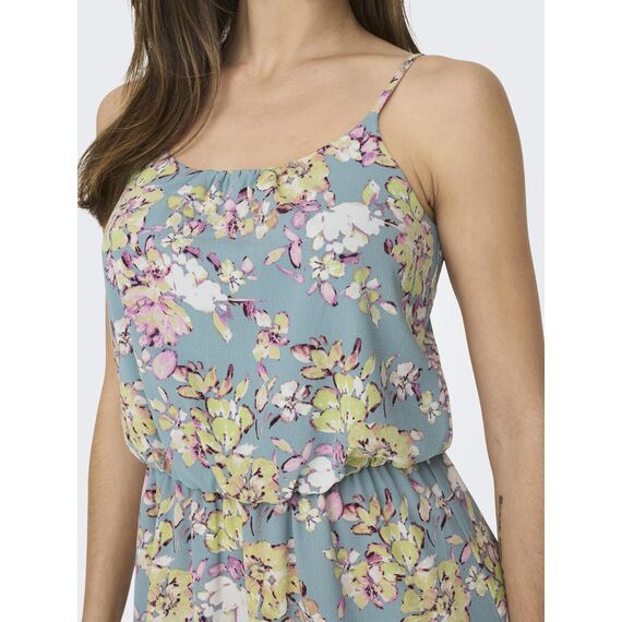 ONLY Damen Onlwinner S/L Maxi Dress Noos Ptm, Stone Blue/AOP:Tea Floral, 40