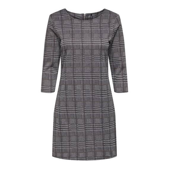 ONLY Damen ONLBRILLIANT 3/4 Check Dress NOOS JRS Kleid mini, Black/Checks:bennie Check ,L
